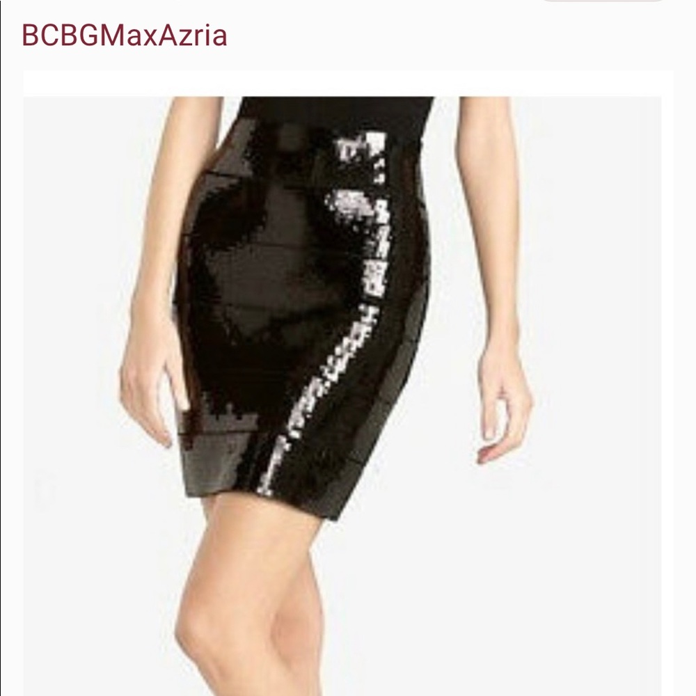 NWT Black BCBGMAXAZRIA Sequin skirt